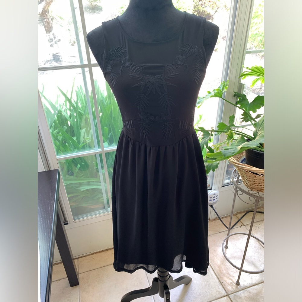 H&M Black Sheer high low dress